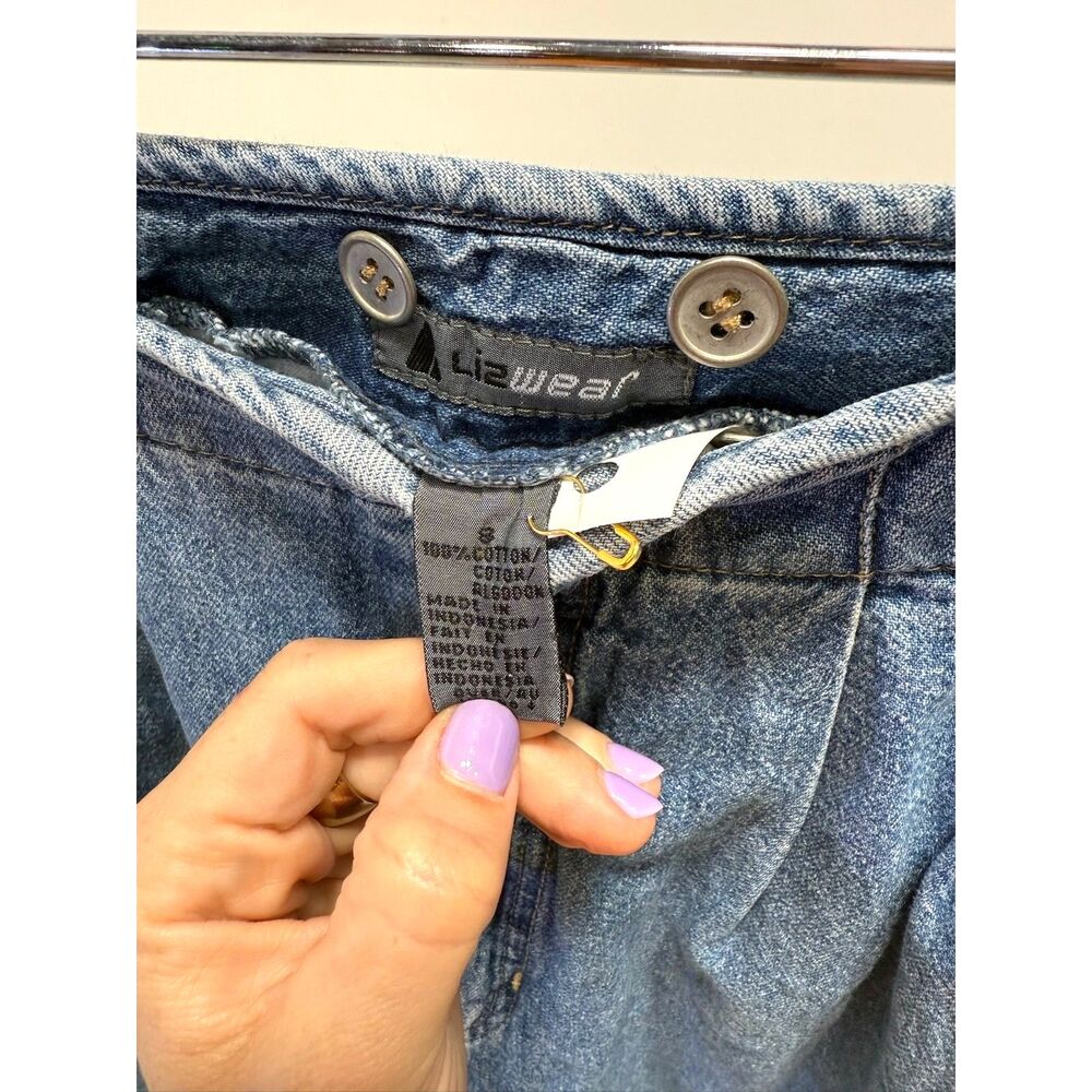 Liz Wear vintage pleated cropped medium wash deck pant - Picture 4 of 5